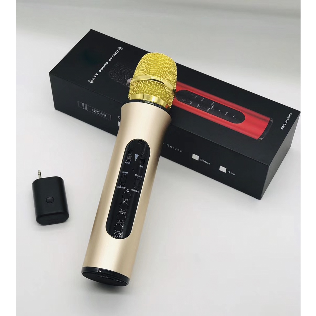 Micro Karaoke Bluetooth Không Dây kèm loa hiệu PKCB model  321 6w 2000mah gắn thẻ nhớ line 3.5mm - Hàng Chính Hãng