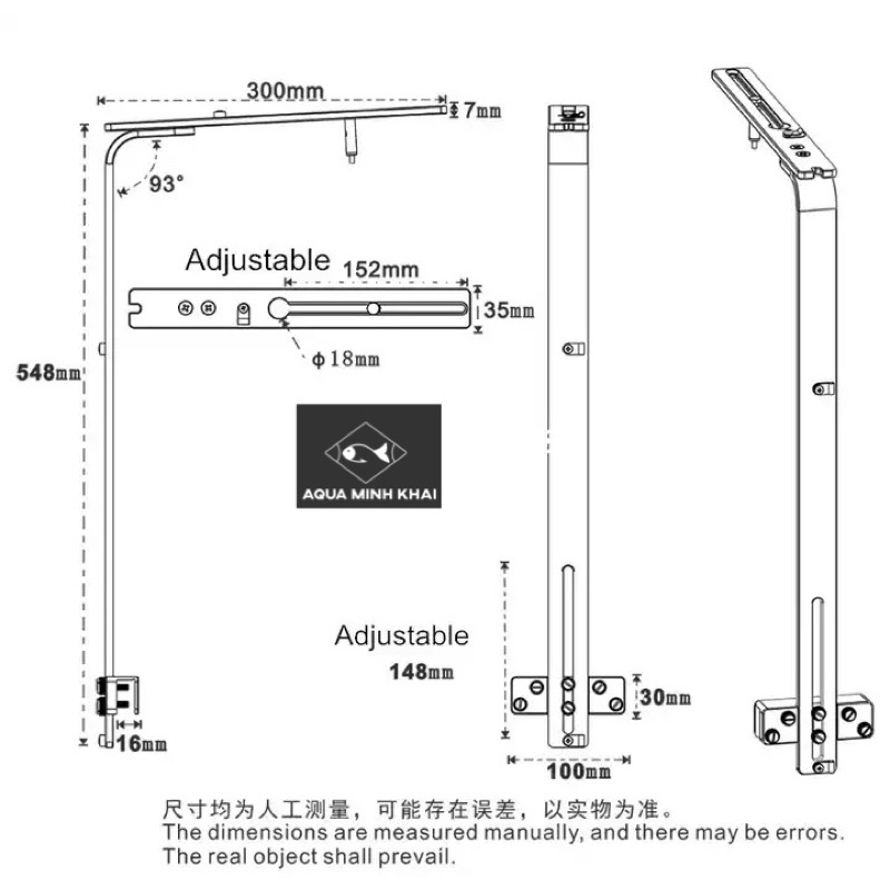 Giá treo đèn hợp kim nhôm chân dẹt