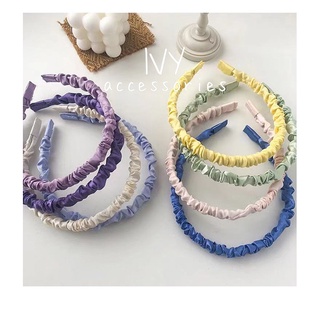 Bờm tóc, Bờm nhún lụa satin nhiều lựa chọn màu sắc Ivy acc