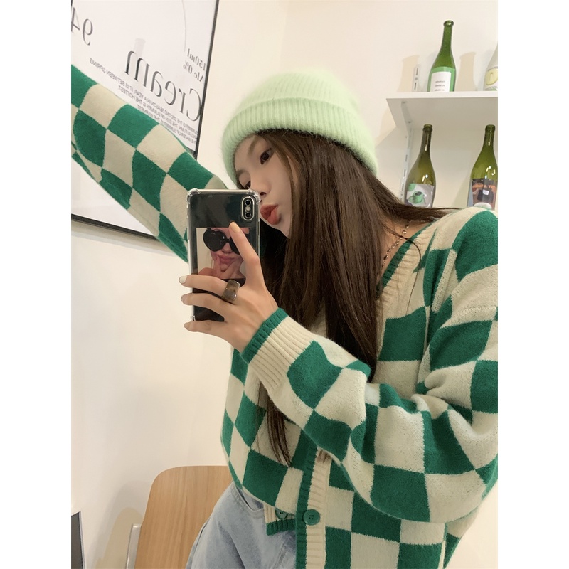 Áo len cổ V dài tay thời trang nữ