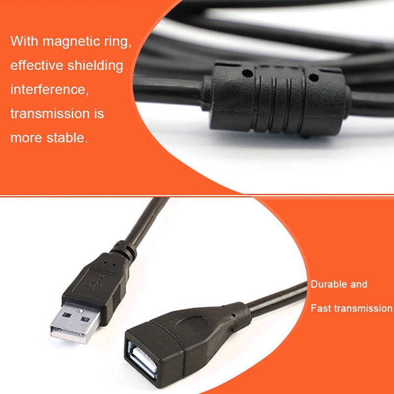 Cáp mở rộng 3M USB 2.0 Đường truyền dữ liệu đầu đực sang đầu cái