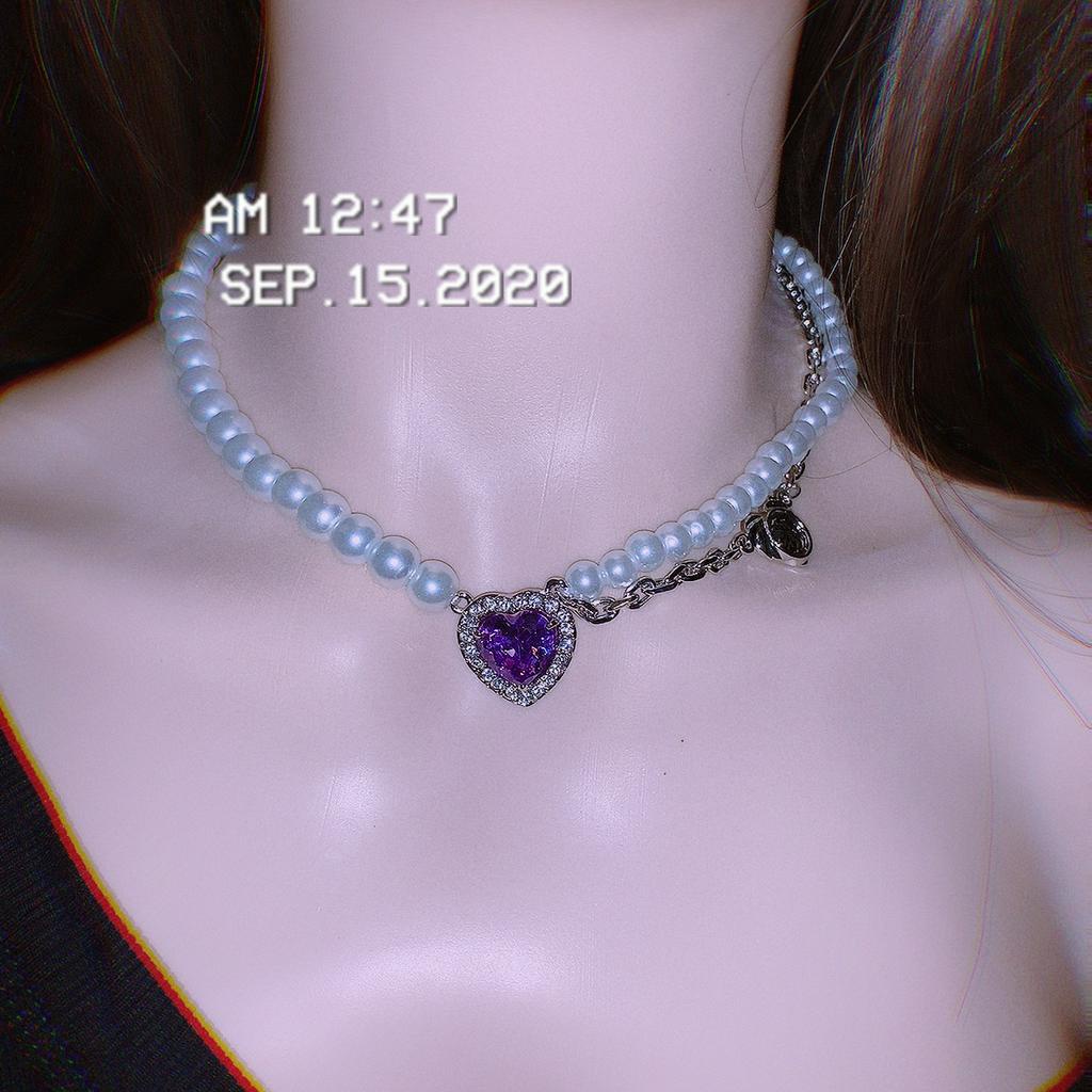 Dây Chuyền Ngọc Trai Tím Thiết Kế Đơn Giản Thời Trang 22679