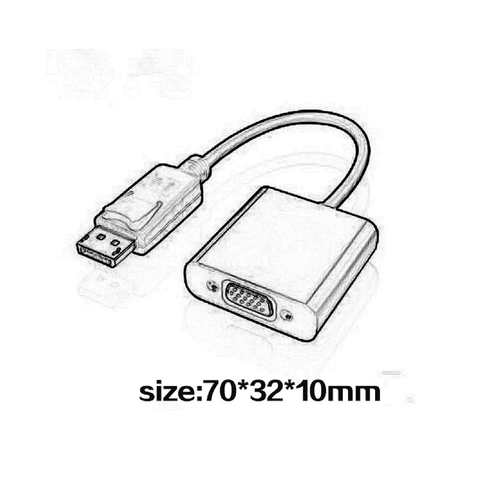 A Displayport DP to VGA Adapter Male to Female Converter Display Port Adapter