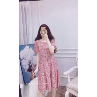 Váy baby doll hoa nhí hồng