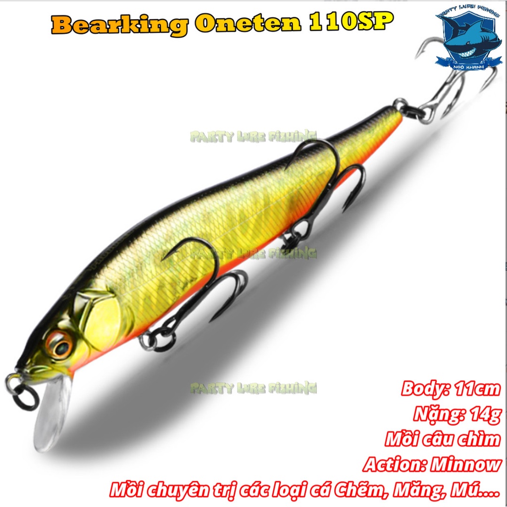 Mồi câu cá Bearking Oneten 110SP, mồi lure cá chẽm, măng, mú...