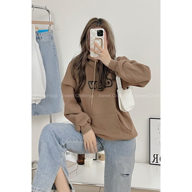 Áo Hoodie dáng Unisex logo DREW chất nỉ bông lót lông có 7 màu xinh xỉu SWEET.CLOTHINGS