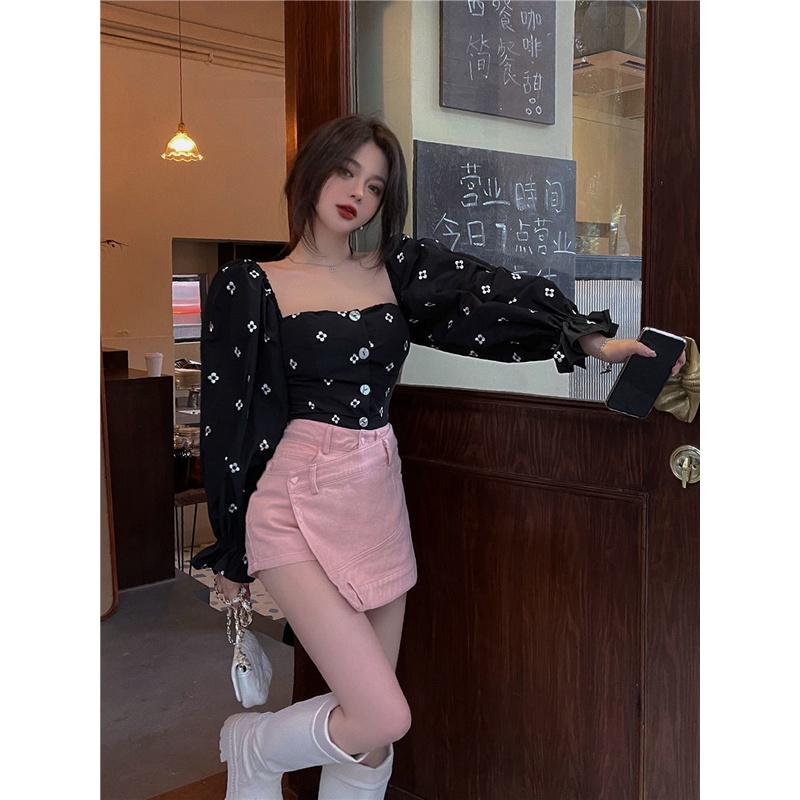 Chân Váy Denim Dáng Chữ A Lưng Cao Thiết Kế Lệch Tà Thời Trang Mùa Xuân Mẫu Mới 2022 Cho Nữ