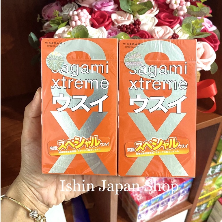 (Siêu mỏng) Bao Cao Su Siêu mỏng ôm sát cao cấp 10 chiếc Sagami Xtreme Orange - Nhật Bản