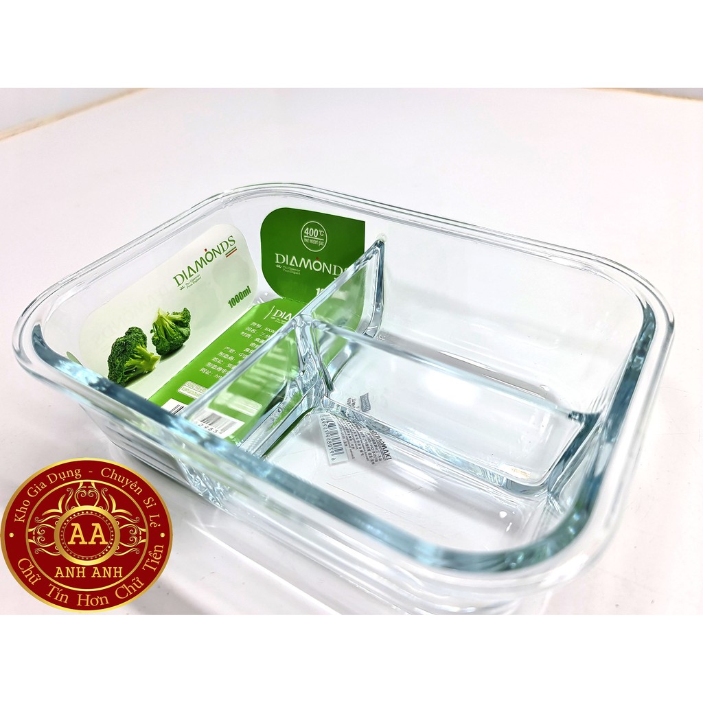 Hộp Cơm Thủy Tinh 3 Ngăn Chịu Nhiệt Đến 400 độ C