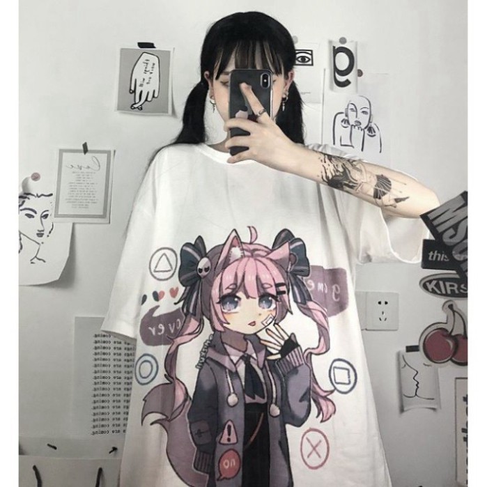 Áo thun tay lỡ Unisex, áo phông form rộng M412 KL SHOP HNSHOP