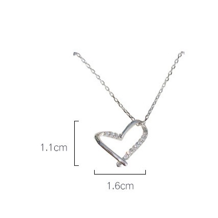 Dây chuyền bạc S925 -Mẫu mặt trái tim mảnh gắn đá