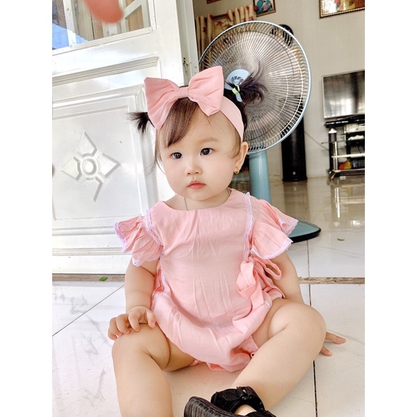 Bodysuit for baby girls - Body bé gái sơ sinh [𝐓𝐀̣̆𝐍𝐆 𝐊𝐄̀𝐌 𝐓𝐔𝐑𝐁𝐀𝐍  ]- NHƯ Ý HOUSES- Body cho bé đầy tháng hồng nơ eo