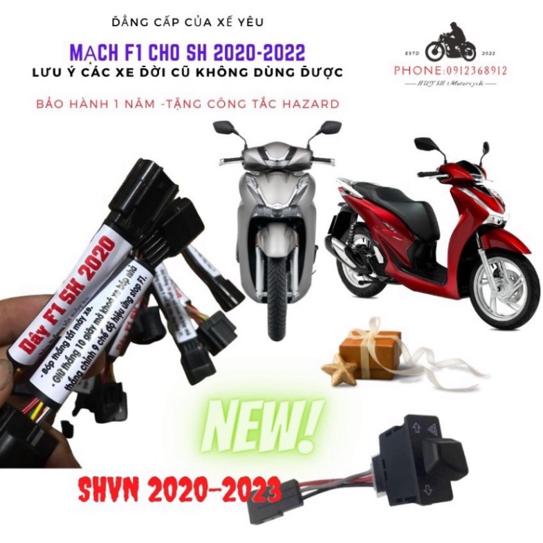 Mạch Nháy Đèn Hậu F1 Stop cho SH 2020, SH 2021, SH 2022 Tặng Công Tắc Xi Nhan Tích Hợp Hazard Giắc Như Zin