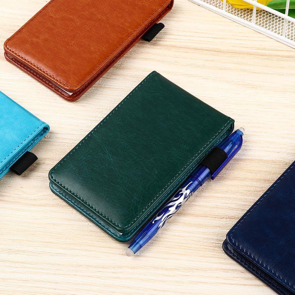 PISTA Sổ Tay Ghi Chú Bỏ Túi Chất Liệu Da