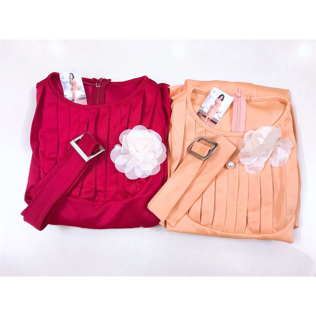 VÁY ÔM BODY  KẾT HOA DẬP LY SANG TRỌNG VÀ THANH LICH(KÈM ĐAI) THỜI TRANG THIẾT KẾ VESTA KD85 | BigBuy360 - bigbuy360.vn