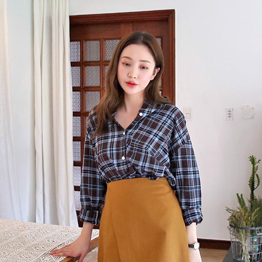 Áo Sơ Mi Caro Mềm Mại ENVYLOOK Weekly Check Shirt GomiMall