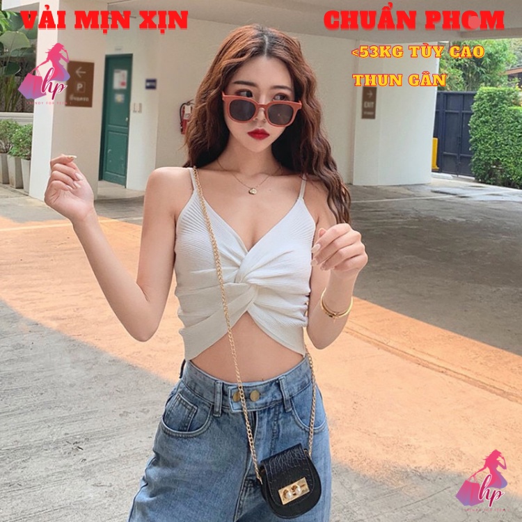 áo 2 dây nữ croptop xoắn ngực không mút body chất thun gân kiểu hàn quốc thời trang tôn dáng sang chảnh -mã  A150