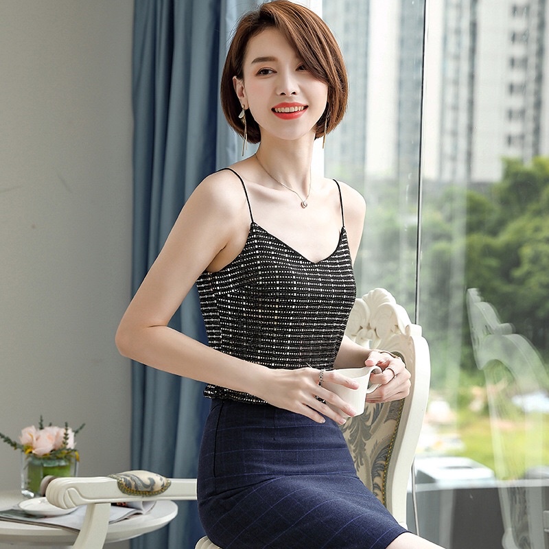 Áo thun kim sa 2 dây