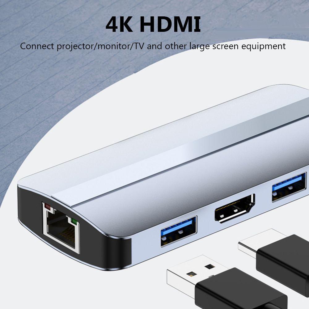 .Bộ Chia Nhiều Cổng USB C 3.0 Gigabit Ethernet 4K HDMI Cho Laptop PC