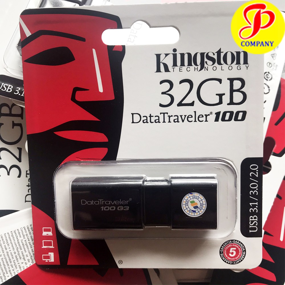 USB 3.0 Kingston DT100G3 32GB Tốc độ upto 100MB/s - Hãng chính hãng FPT