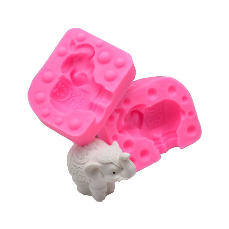 Khuôn Silicon Tạo Hình Con Voi 3d Trang Trí Bánh