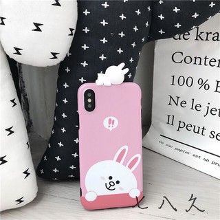 ỐP IPHONE SILICON DẺO GẤU BROWN VÀ THỎ CONY