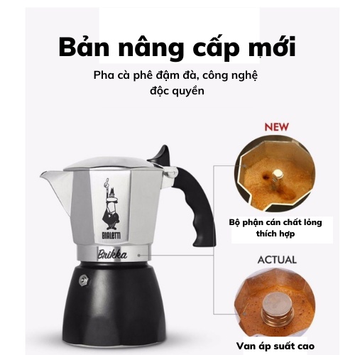 Bình pha cafe ấm moka pha cà phê bình pha Bialetti Brikka pha Espresso chất liệu cao cấp thiết kế thông minh hiện đại