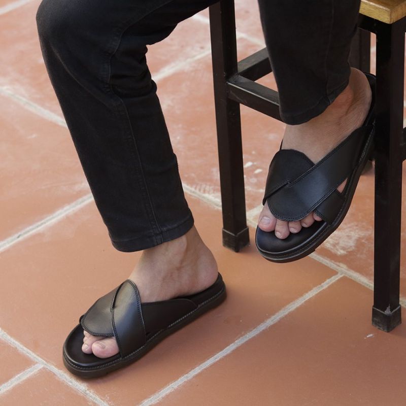 Dép Sandal Nam ( 3 Mẫu) Hàng Xuất Dư, Da Bò, Đế Êm Bảo Hành 12 Tháng