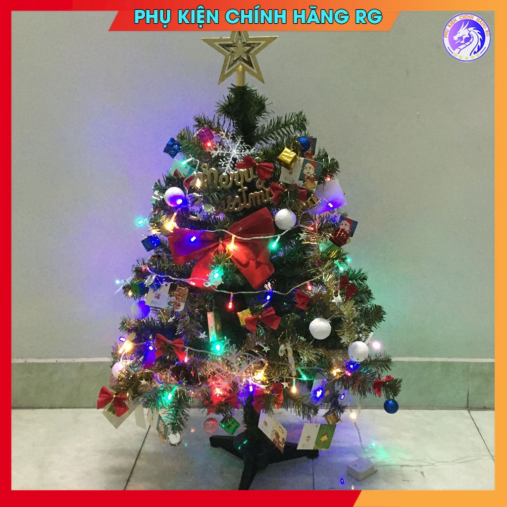 Cây thông noel mini để bàn cao 90cm tặng kèm phụ kiện trang trí dễ thương trưng bày phòng khách phòng ngủ bàn làm việc