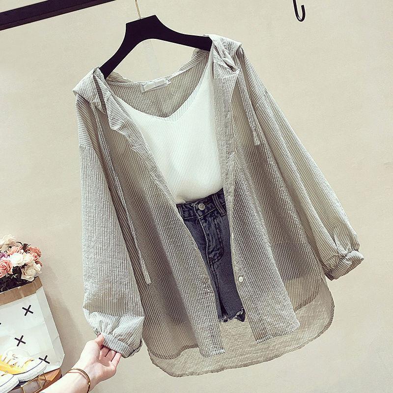 Áo Khoác Chống Nắng Tay Dài Dáng Rộng Có Mũ Trùm Chống Tia UV Thời Trang Mùa Hè Hàng Mới Cho Bạn Gái