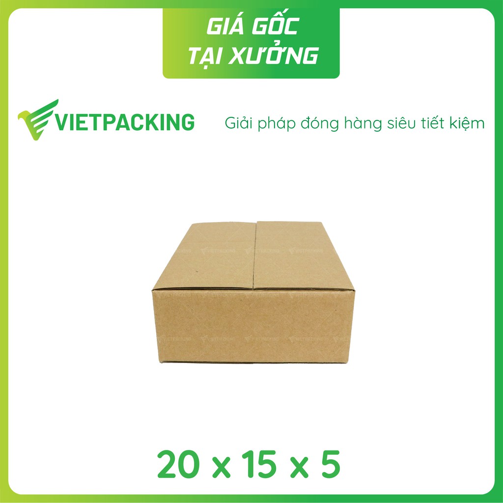 20x15x5 - 25 hộp carton đóng hàng siêu đẹp, vuông vức V103