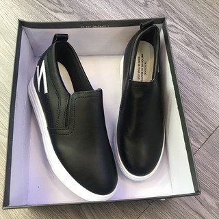 [Ảnh Thật] Slipon Giày độn đế xuồng bên trong 6cm da lì