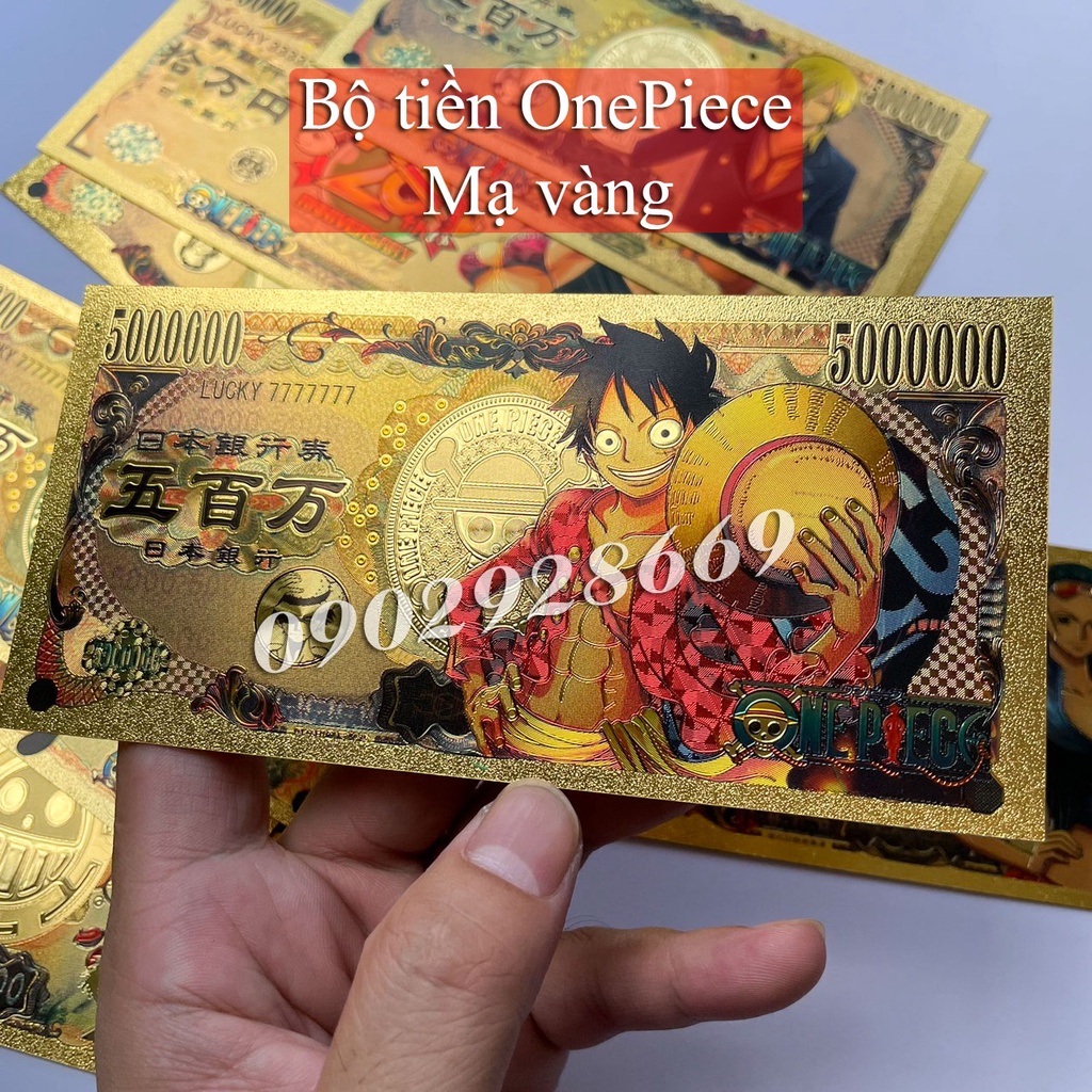 Nhân Vật OnePiece Mạ Vàng Plastic Cao Cấp, Số Seri Full 7777777, 555555, 333333