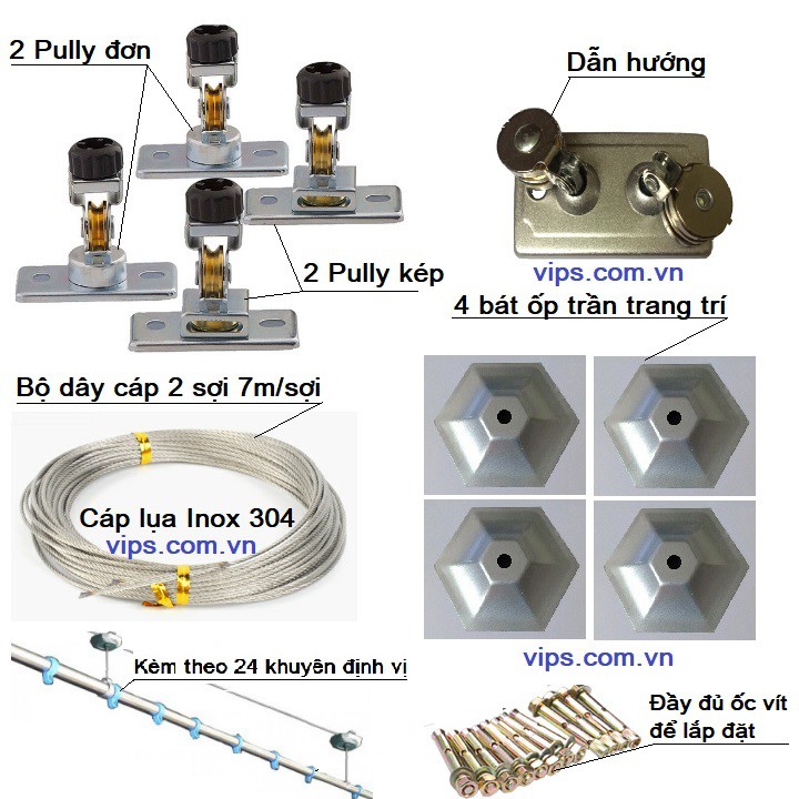 Bộ linh kiện giàn phơi thông minh Hòa Phát 999B