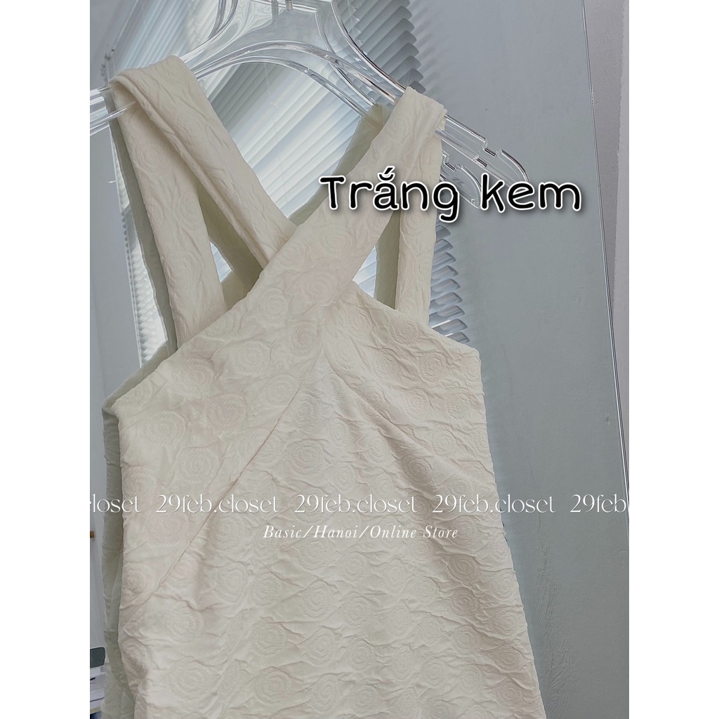 [Ảnh thật/Video] Áo thun gân cổ chéo co giãn - 29feb.closet - A66