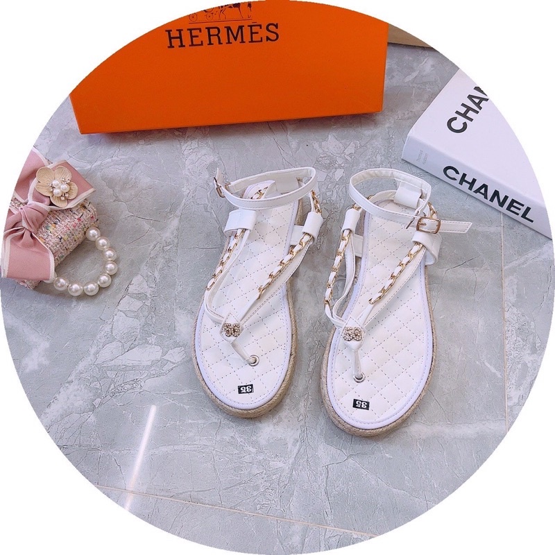 Bán Sỉ- Dép sandal bánh mì xỏ ngón phối xích Hiền Hồ