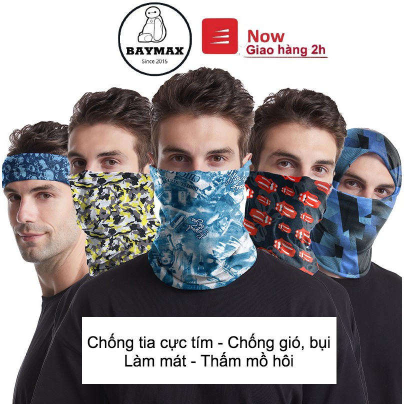 Khăn đa năng dùng để trùm đầu, che mặt, chặn mồ hôi cho runner, biker vải Polyester thoáng mát - Multifuction Headscaft