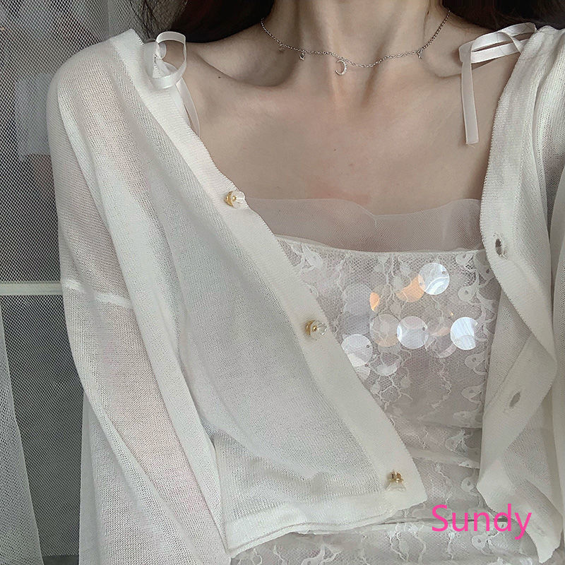 Áo Khoác Cardigan Dệt Kim Chống Nắng Cho Nữ