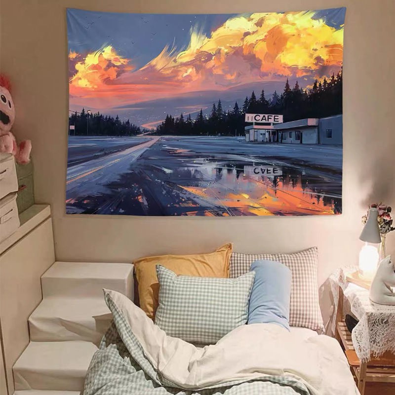 Thảm Treo Tường Trang Trí In Hình Phong Cảnh Độc Đáo