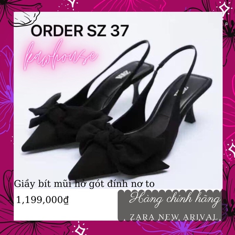 ❤️HÀNG CÓ SẴN❤️GIÀY BÍT MŨI HỞ GÓT ĐÍNH NƠ TO