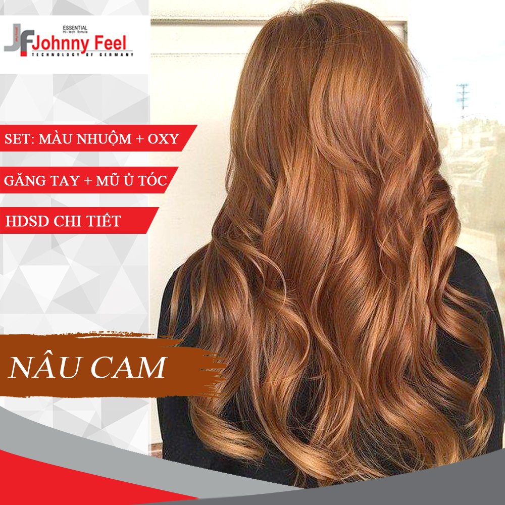 Thuốc nhuộm tóc màu NÂU CAM - Lên Từ Nền Đen - KHÔNG TẨY