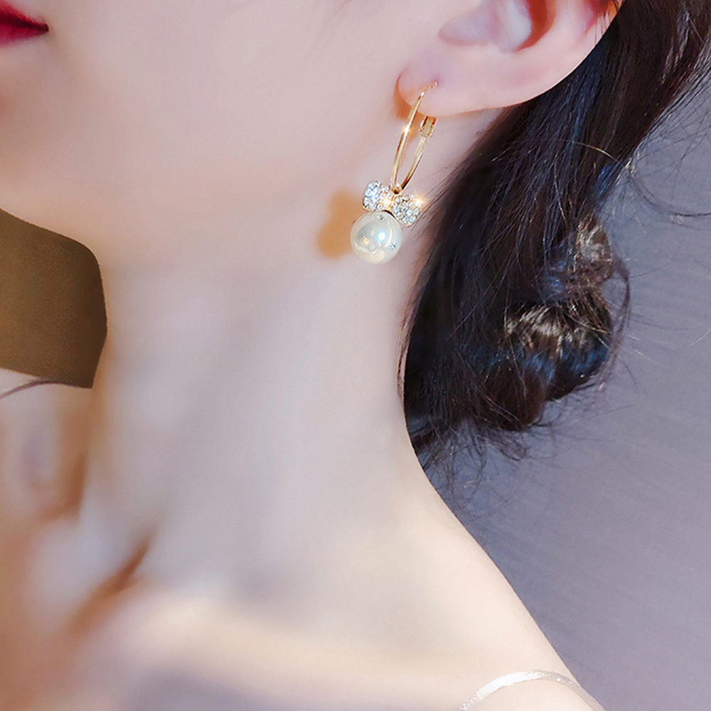 Bông Tai Chất Liệu Kim Loại Đính Đá S925 Thời Trang Cho Nữ