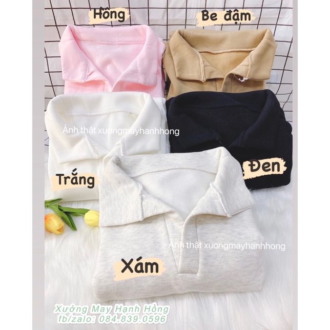 Áo hoodie nỉ Polo, Áo Sweater form rộng kiểu dáng Hàn Quốc