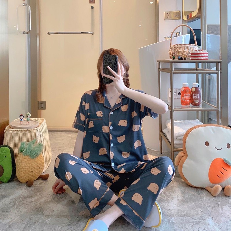 Bộ đồ ngủ nữ pijama tay ngắn quần dài thun sữa cao cấp_BNTN99 | WebRaoVat - webraovat.net.vn