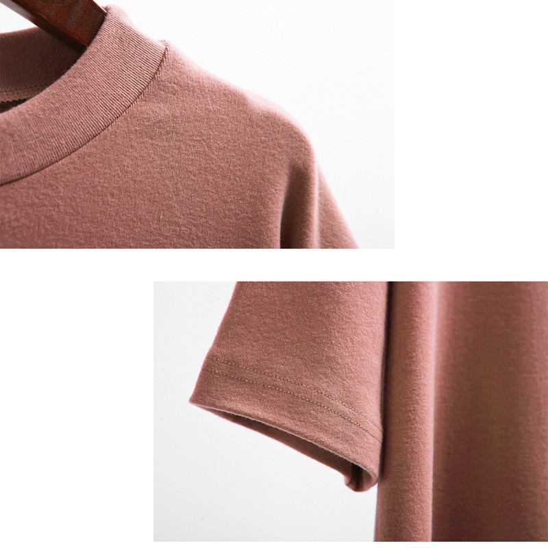 Áo thun tay ngắn màu trơn phong cách Hàn Quốc | BigBuy360 - bigbuy360.vn