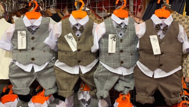 Bộ công tử kẻ cho bé trai 9-23kg