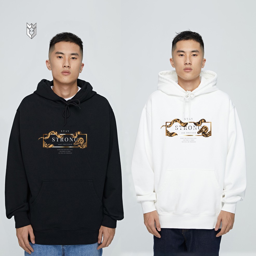 Áo hoodie nỉ Unisex form rộng Stay Strong dài tay - GW Shop