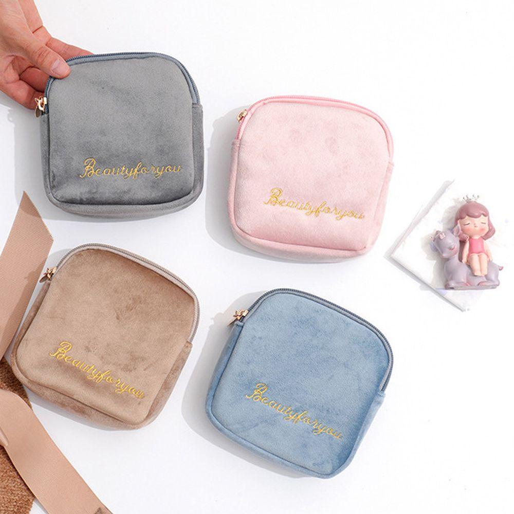 MXGOODS 1 Túi Đựng Băng Vệ Sinh Màu Trơn Dễ Thương