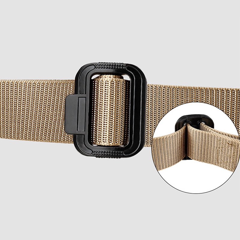 Thắt Lưng Vải Canvas Co Giãn 3.8Cm Màu Đen Khóa Kim Loại Dành Cho Nam