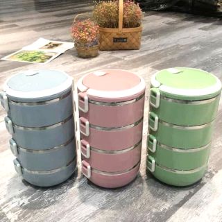 Cặp lồng đựng cơm lúa mạch ♥️freeship♥️ ruột inox 4 tầng
